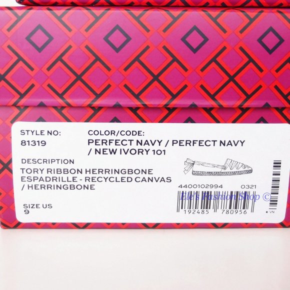 NIB Tory Burch Ribbon Woven Espadrille Flat NAVY US 7 7.5 8 8.5 9 AUTHENTTIC - Picture 4 of 16